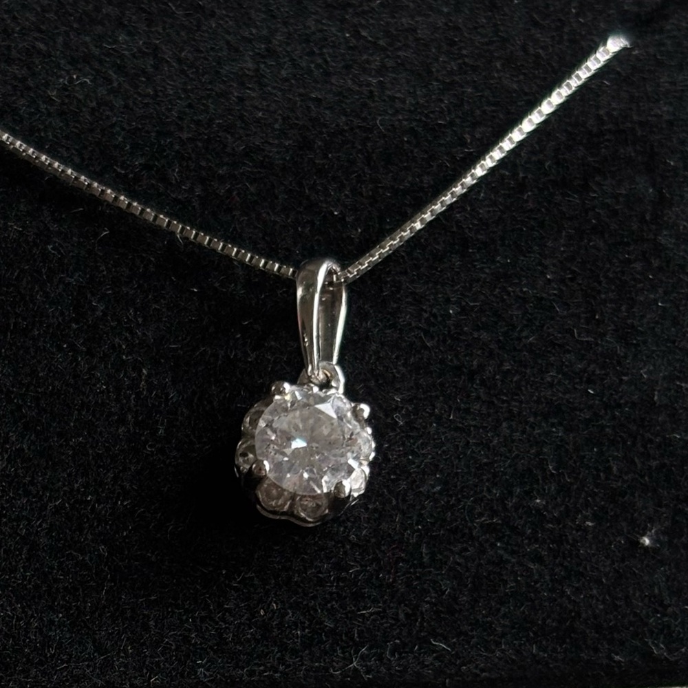 0.50 CT. T.W. Certified Canadian Diamond Frame Pendant in 14K White Gold (I/I2)